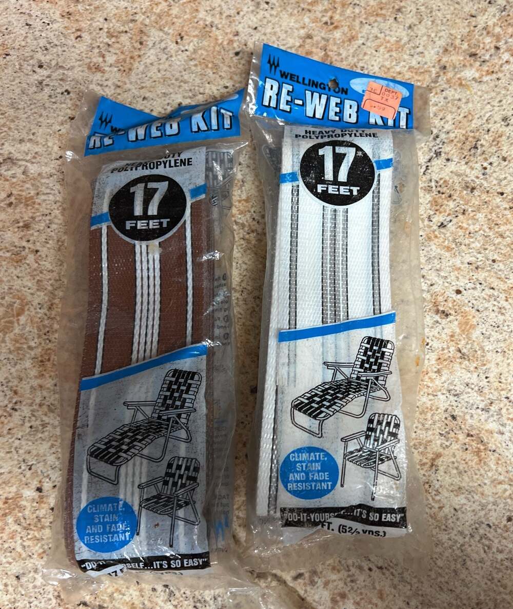 Vintage Wellington Re-Web Kit Lawn Chair Replacement Webbing, 17 Feet, Set of 2